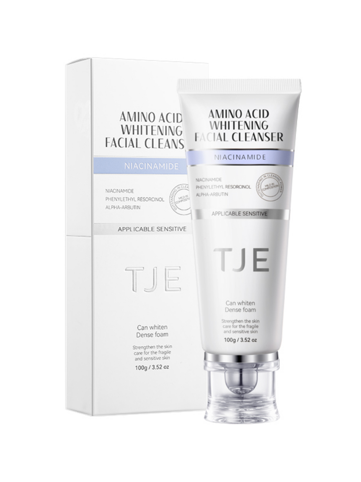 TJE Amino Acid Brightening Facial Cleanser - Anti-Aging, Whitening, and Hydrating Formula with Lauryl Glutamic Acid, Niacinamide for Oily Skin and for Sensitive Skin