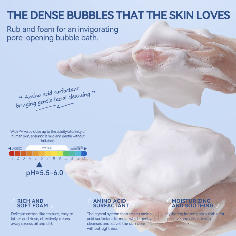 TJE Amino Acid Brightening Facial Cleanser - Anti-Aging, Whitening, and Hydrating Formula with Lauryl Glutamic Acid, Niacinamide for Oily Skin and for Sensitive Skin