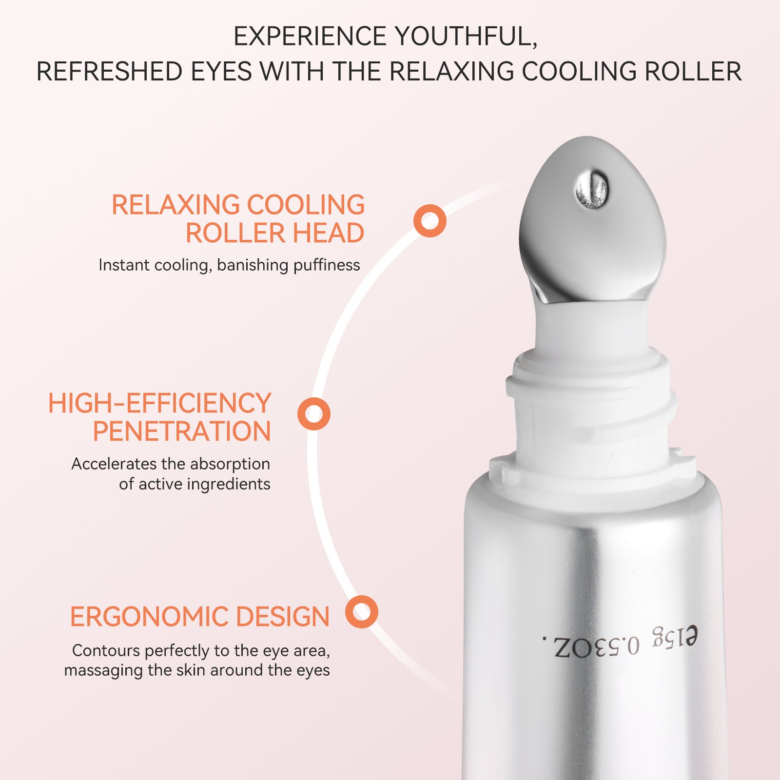 TJE Luxury Revitalizing Eye Cream, Caffeine, Dark Circles Under Eye Treatment with Ectoin, Anti Aging Eye Serum with Cooling Massage Roller for Under Eye Bags And Puffy Eyes, 0.5 fl. oz